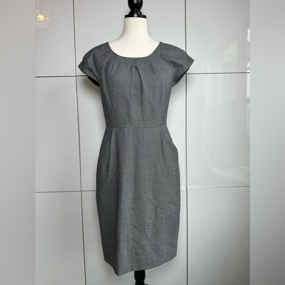 J. Crew Womens 4 Super 120s Wool Cap Sleeve Sheath Dress Career Work